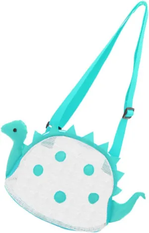 Reusable Mesh Beach Bag Dinosaur Print Kids Beach Toy Carrier Blue Strong
