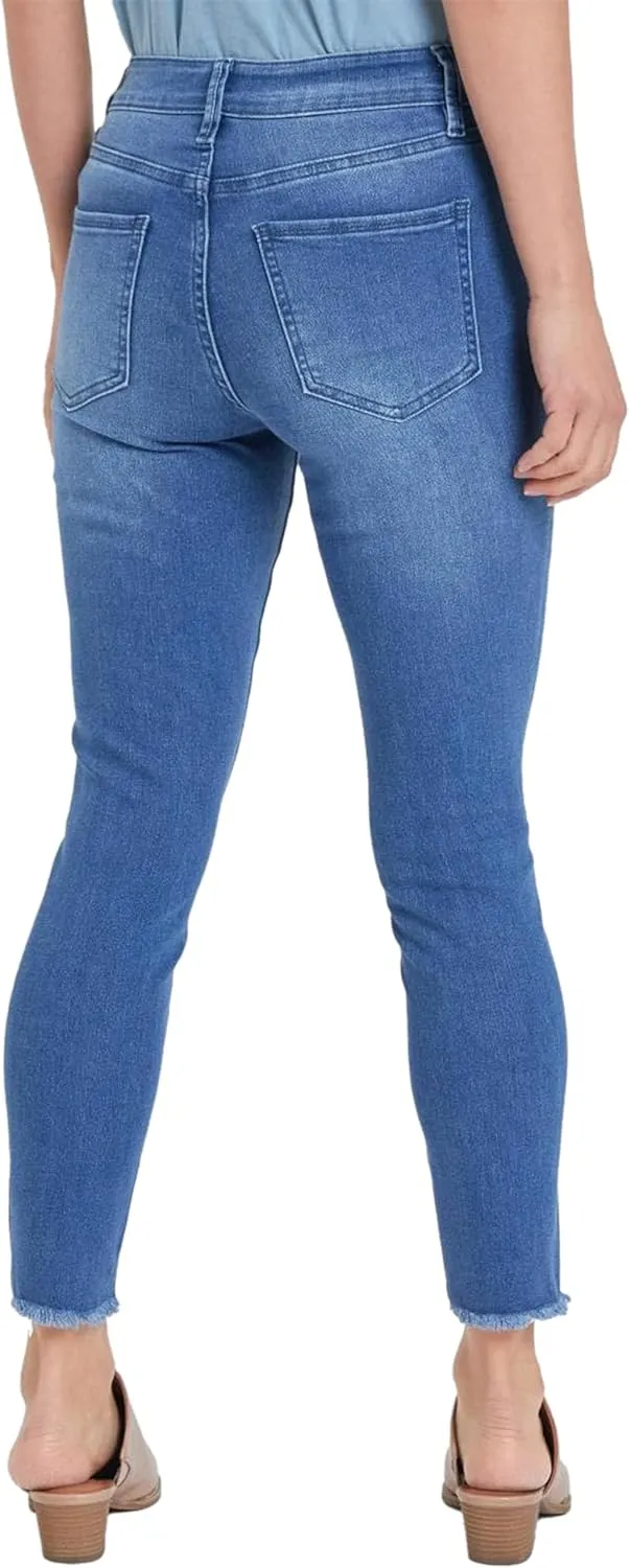 Royalty For Me Womens Women's High Rise Skinny Jean with Front Seam and Slit Detail Lifestyle Collection