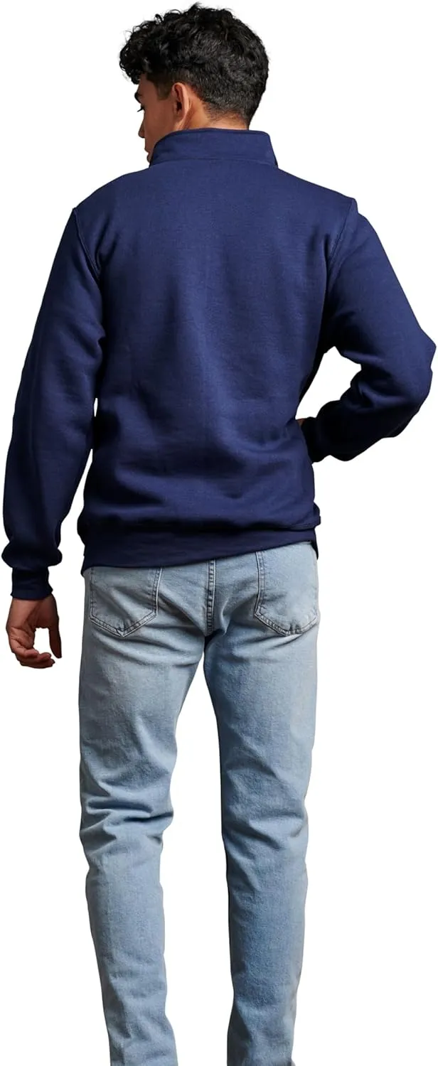 Russell Athletic Men's Dri Power Fleece Quarter Zip, Moisture Wicking, Cotton Blend, Relaxed Fit, Sizes S-4x