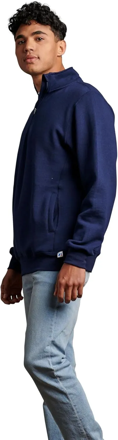 Russell Athletic Men's Dri Power Fleece Quarter Zip, Moisture Wicking, Cotton Blend, Relaxed Fit, Sizes S-4x