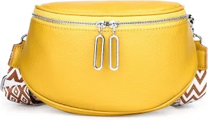 Saddle Shoulder Bag for Women Genuine Leather Fashion Crossbody Small Handbag Purse Clutch with Wide Strapbag2277OWOISS