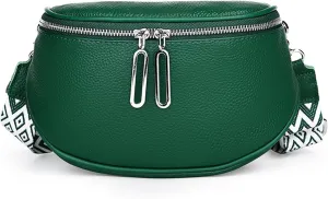 Saddle Shoulder Bag for Women Genuine Leather Fashion Crossbody Small Handbag Purse Clutch with Wide Strapbag2281OWOISS
