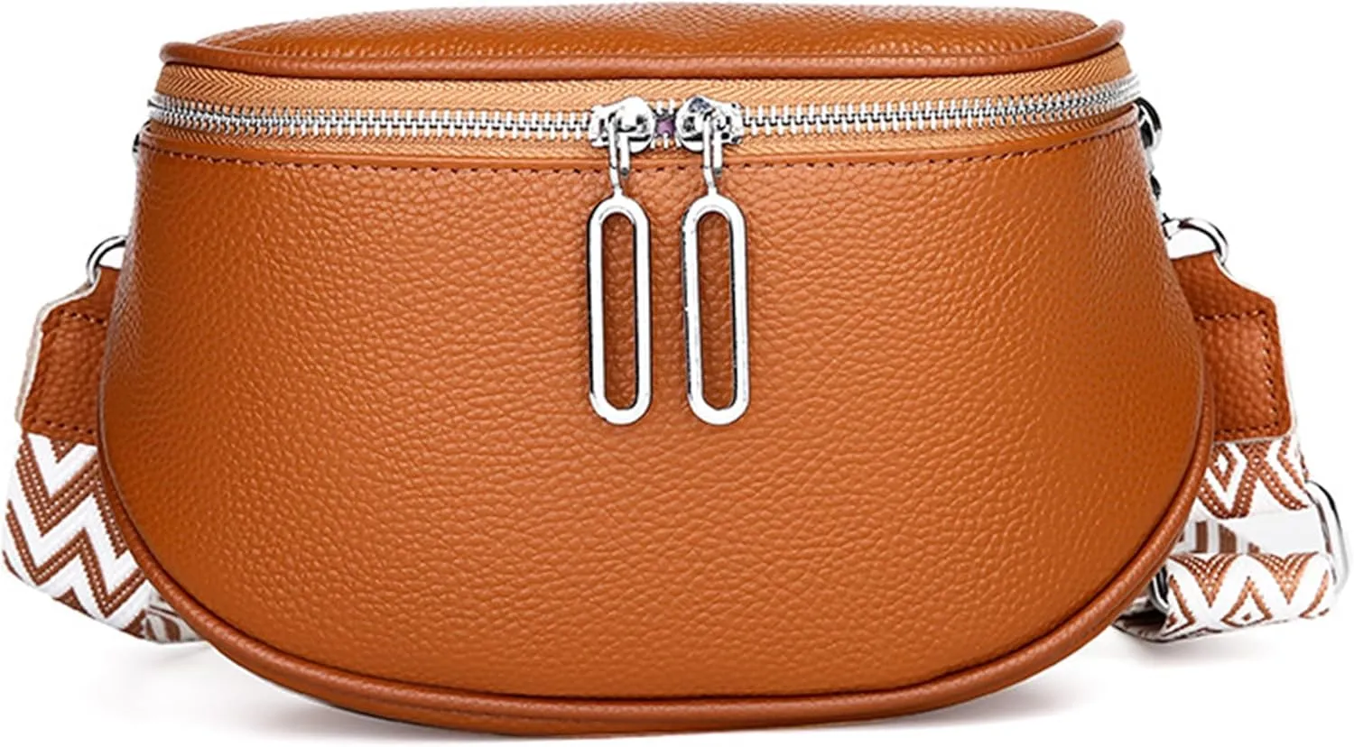 Saddle Shoulder Bag for Women Genuine Leather Fashion Crossbody Small Handbag Purse Clutch with Wide Strapbag687OWOISS