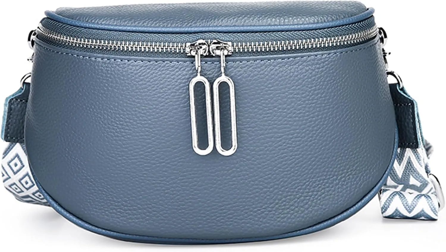Saddle Shoulder Bag for Women Genuine Leather Fashion Crossbody Small Handbag Purse Clutch with Wide Strapbag698OWOISS