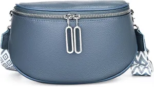 Saddle Shoulder Bag for Women Genuine Leather Fashion Crossbody Small Handbag Purse Clutch with Wide Strapbag698OWOISS