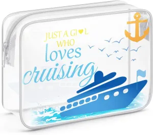 Sazuwu Cruise Gifts for Her Clear Makeup Bags with Zipper Cruise Ship Gifts Ideas Cruise Vacation Gifts Cruising Retirement Gifts Cosmetic Bag Birthday Christmas Gifts Cruise Theme Party Decorations