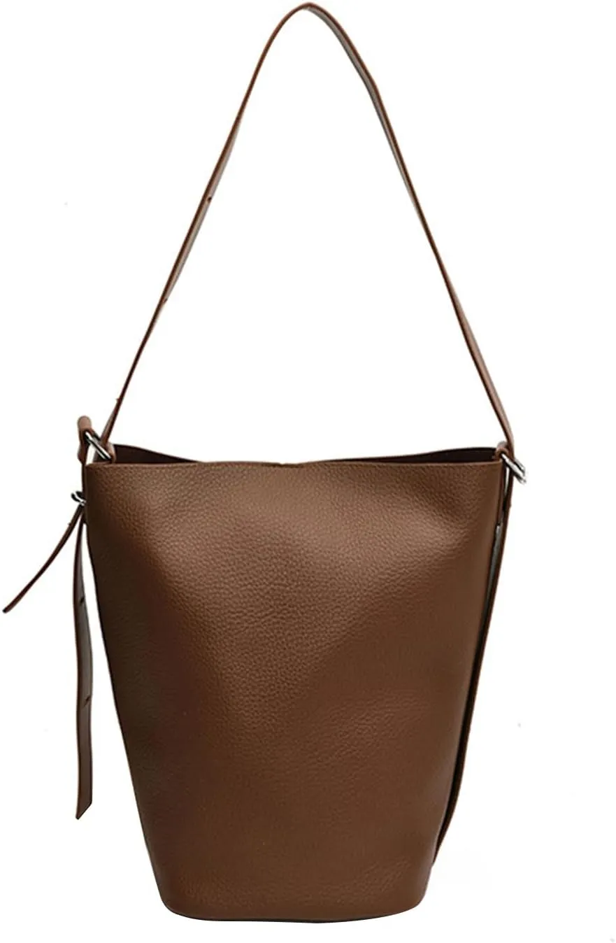 Shoulder HandbagRetro Large Capacity Shoulder Bag for Women and Girls Fashionable and Stylish PU Leather Bucket Bags Underarm Purse