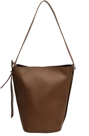 Shoulder HandbagRetro Large Capacity Shoulder Bag for Women and Girls Fashionable and Stylish PU Leather Bucket Bags Underarm Purse