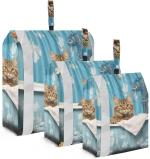 Shower Cat Packing Cubes Set of 3, Lightweight Travel Luggage Organizers Foldable Bags for Easy Packing and Organization