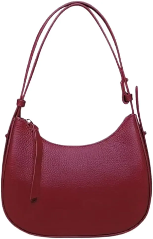 Slouchy PU Leather Crescent Shoulder Bag Women Hobo Bags Trendy Crossbody Purse Cute Satchels Top-handle Tote Handbag 2024