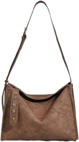 Slouchy PU Leather Hobo Bags Women Trendy Shoulder Bag Crescent Crossbody Phone Purse Cute Satchels Box Bag Tote Handbag