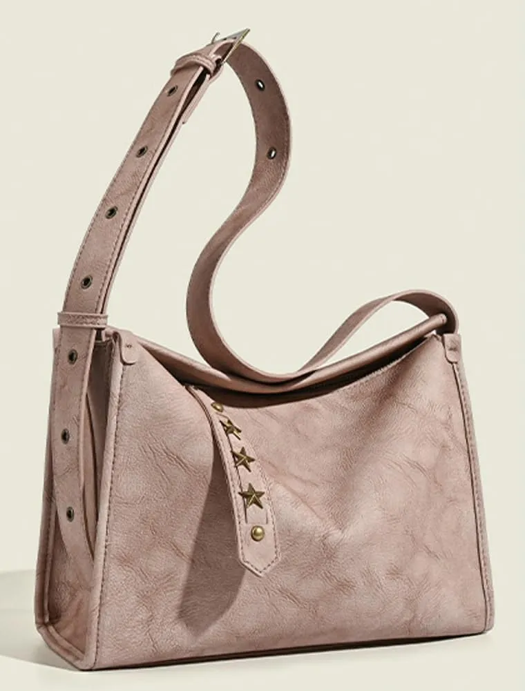 Slouchy PU Leather Hobo Bags Women Trendy Shoulder Bag Crescent Crossbody Phone Purse Cute Satchels Box Bag Tote Handbag