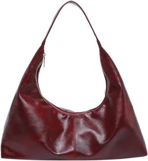 Slouchy PU Leather Hobo Bags Women Trendy Shoulder Bag Cute Crescent Crossbody Phone Purse Satchels Top-Handle Tote Handbag