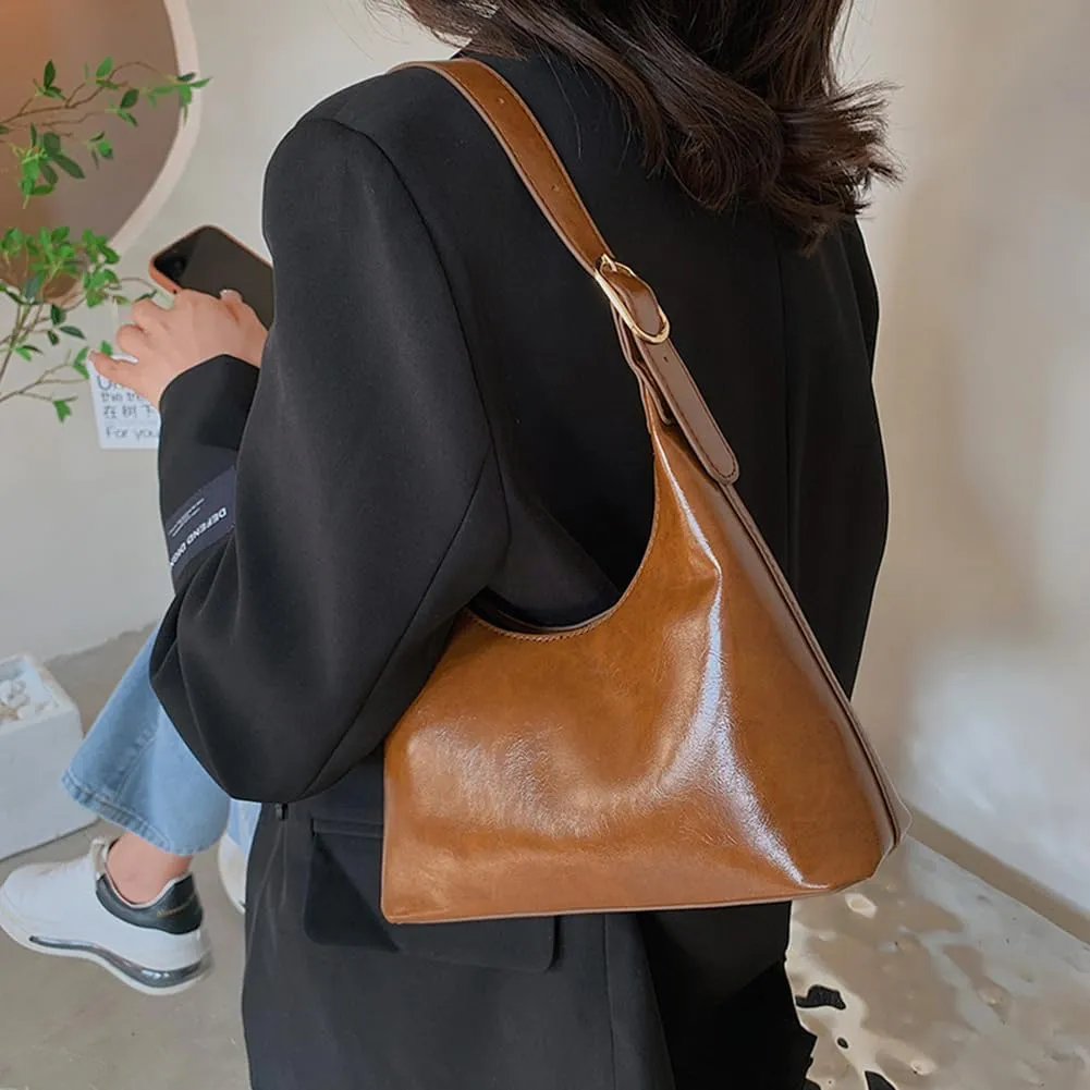 Slouchy Underarm Shoulder Bag Women Trendy PU Leather Hobo Bags Cute Crossbody Purse Summer Beach Bag Tote Handbag 2025