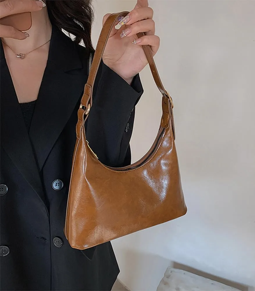 Slouchy Underarm Shoulder Bag Women Trendy PU Leather Hobo Bags Cute Crossbody Purse Summer Beach Bag Tote Handbag 2025