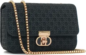 Small Shoulder Bags for Women with Chain Strap,Mini Quilted Embroidery Purses for Women
