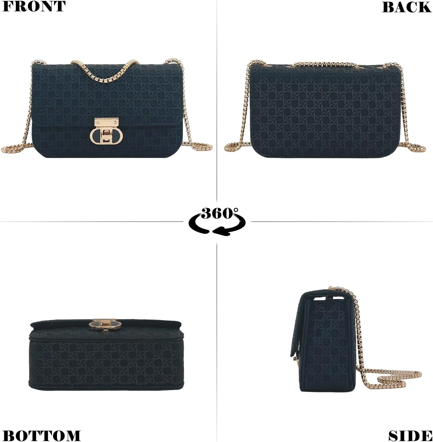 Small Shoulder Bags for Women with Chain Strap,Mini Quilted Embroidery Purses for Women
