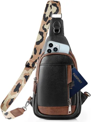 Small Sling Bag for Women, Vegan Leather Crossbody Bags for Women Trendy Designer Ladies Fanny Pack Chest Bag Purse