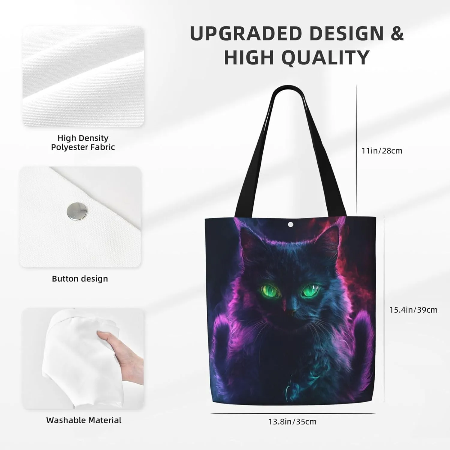 Striped Rainbow Wood Canvas Shoulder Bag Reusable Tote Bag Soft Lightweight Cloth Bags For Women Girls Lady Casual