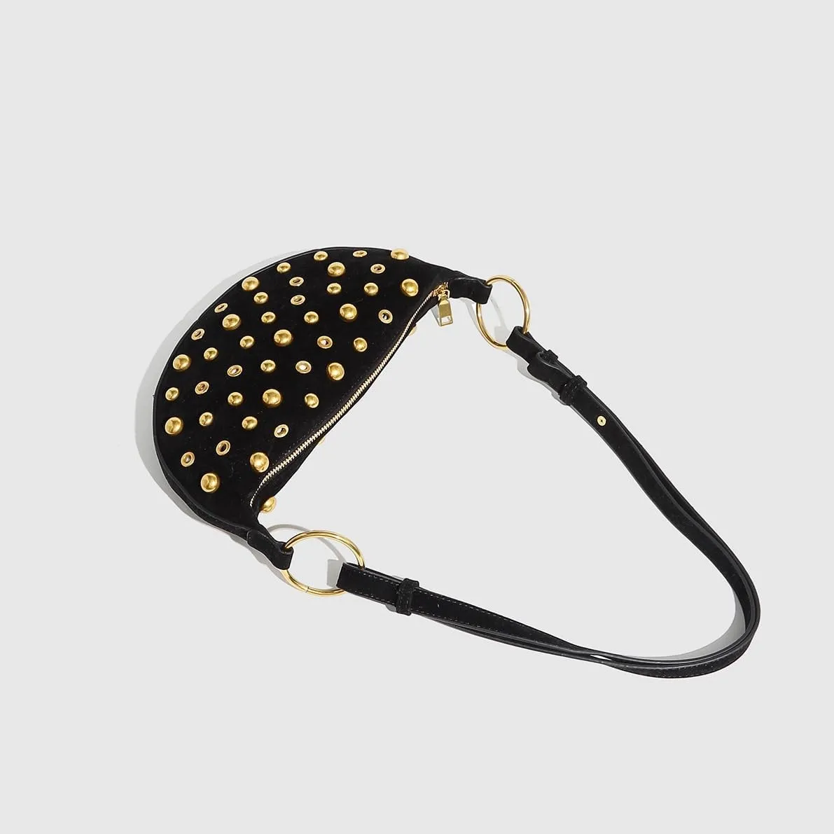 Studded Shoulder Bags for Women Y2K Punk Small Hobo Bags Cute Purse Womens PU Leather Goth Purse