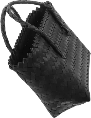 Stylish Handwoven Rattan Tote Bag for Women Elegant Multi Purpose Grocery and Shopping Basket Chic Straw Purse for Picnics and Daily Essentials