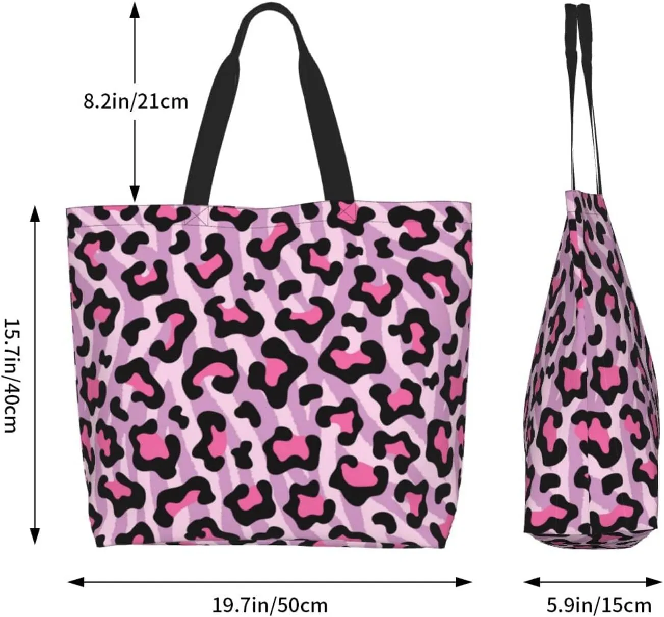 Stylish Print Tote Bag Extra Large Reusable Grocery Shopping Shoulder Tote Bag Portable Storage Handbag