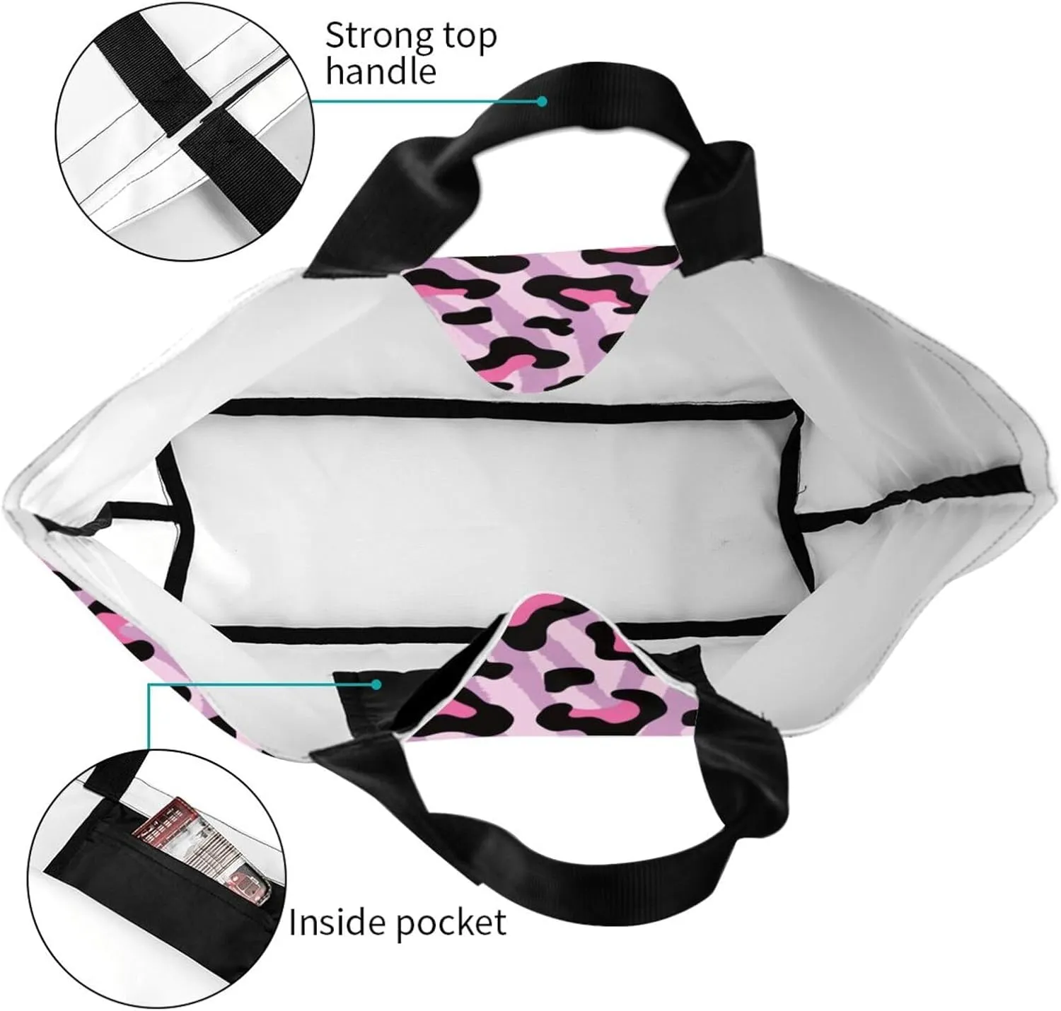 Stylish Print Tote Bag Extra Large Reusable Grocery Shopping Shoulder Tote Bag Portable Storage Handbag