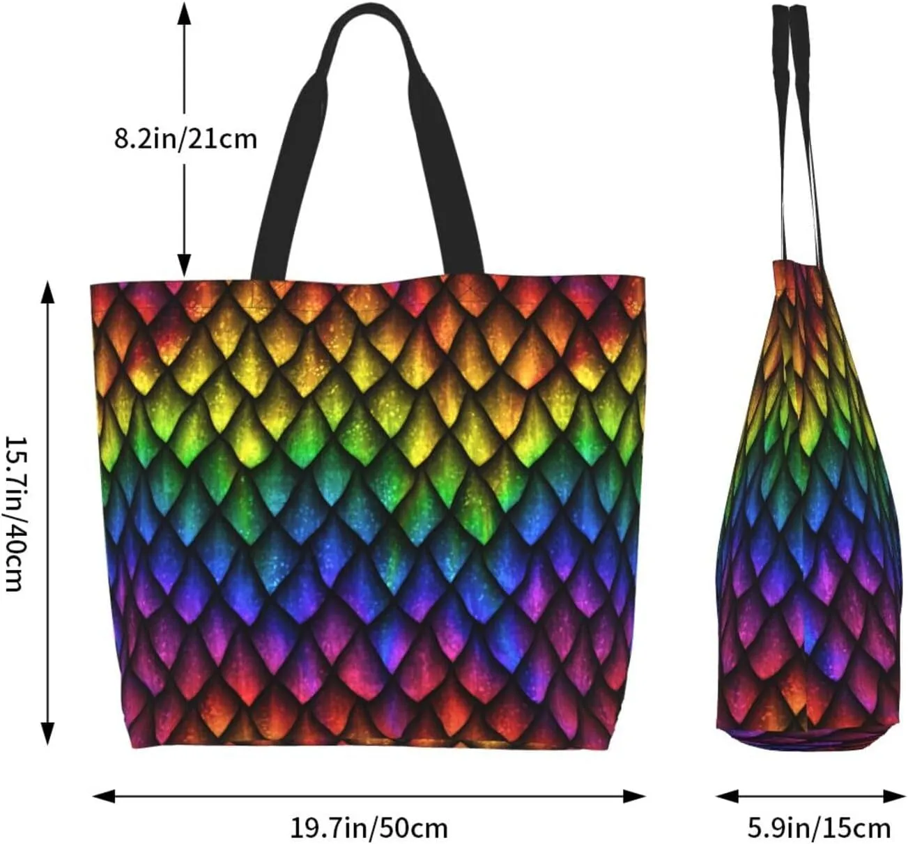 Stylish Print Tote Bag Extra Large Reusable Grocery Shopping Shoulder Tote Bag Portable Storage Handbag