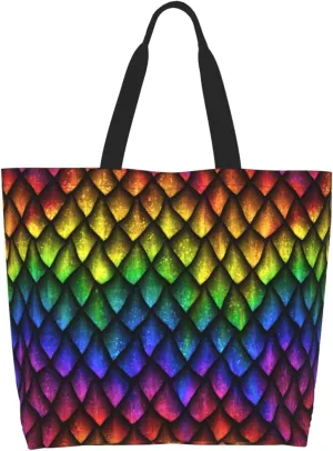Stylish Print Tote Bag Extra Large Reusable Grocery Shopping Shoulder Tote Bag Portable Storage Handbag