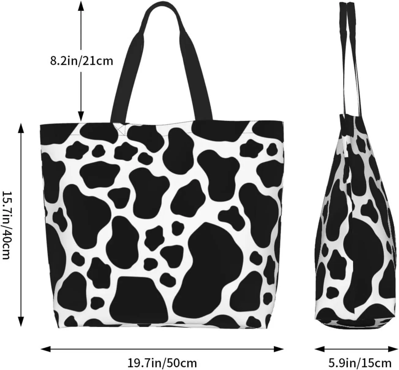 Stylish Print Tote Bag Extra Large Reusable Grocery Shopping Shoulder Tote Bag Portable Storage Handbag