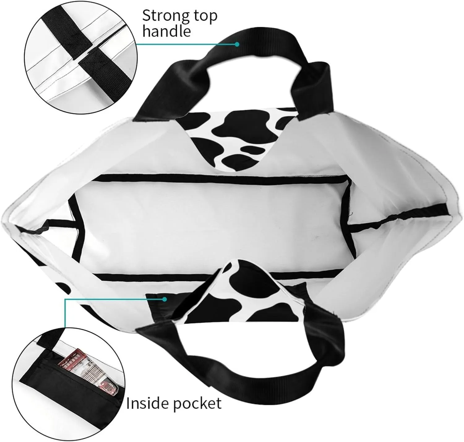 Stylish Print Tote Bag Extra Large Reusable Grocery Shopping Shoulder Tote Bag Portable Storage Handbag