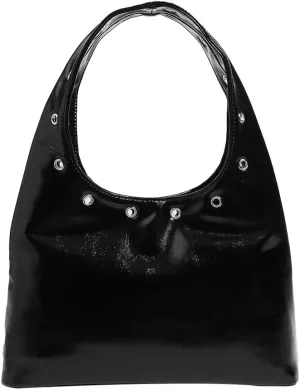 Stylish Shoulder Purses For Women Hollow Y2K-style Clutch Handbag PU Leather Underarm Bucket Bag for Commuting,Outings