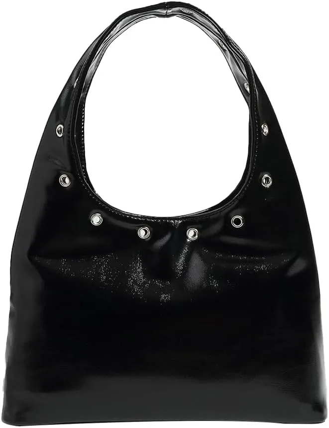Stylish Shoulder Purses For Women Hollow Y2K-style Clutch Handbag PU Leather Underarm Bucket Bag for Commuting,Outings