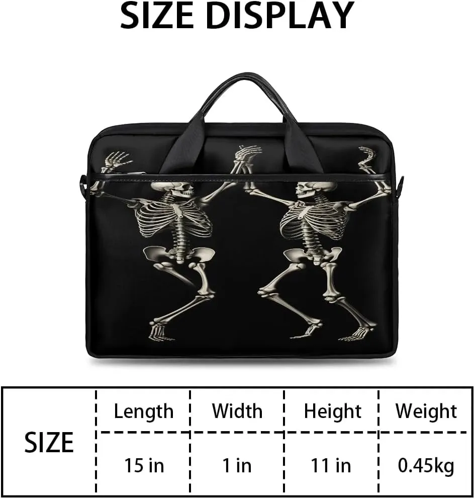 Stylish Skull Rose 15 Inch Laptop Bag Laptop Shoulder Bag Computer Cases for Laptops or Tablets