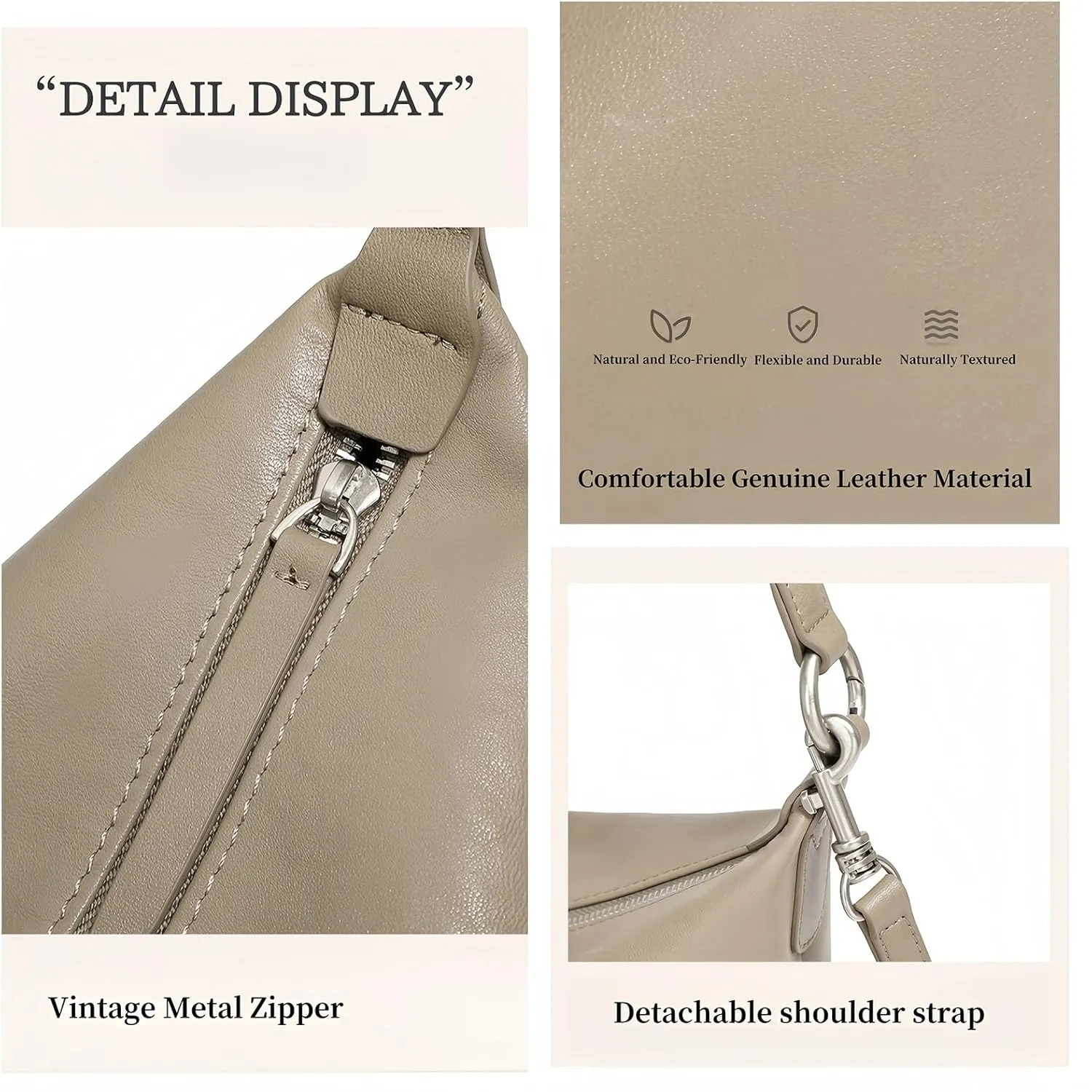 Stylish Soft Leather Shoulder Bags for Women - Lightweight Hobo Crossbody Handbag with 2 Straps for Everyday Use