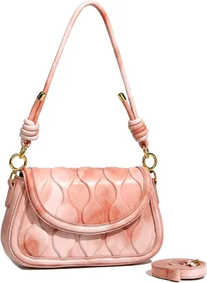 Stylish Underarm Bag for Women PU Leather Flap Crossbody Saddle Shoulder Bag Embossed Handbag Purse Designer Satchelbag2171OWOISS