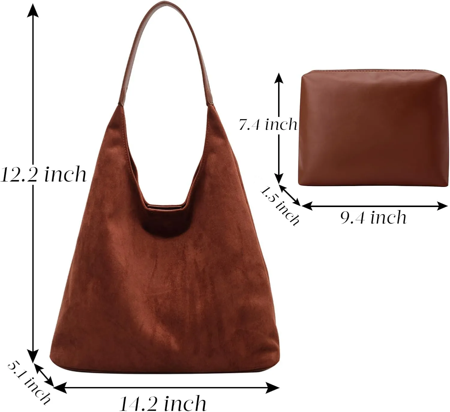 Suede Tote Bag for Women Hobo Bags Large Capacity Top Handle Bag Shoulder Bag,Premium Faux Suede Material