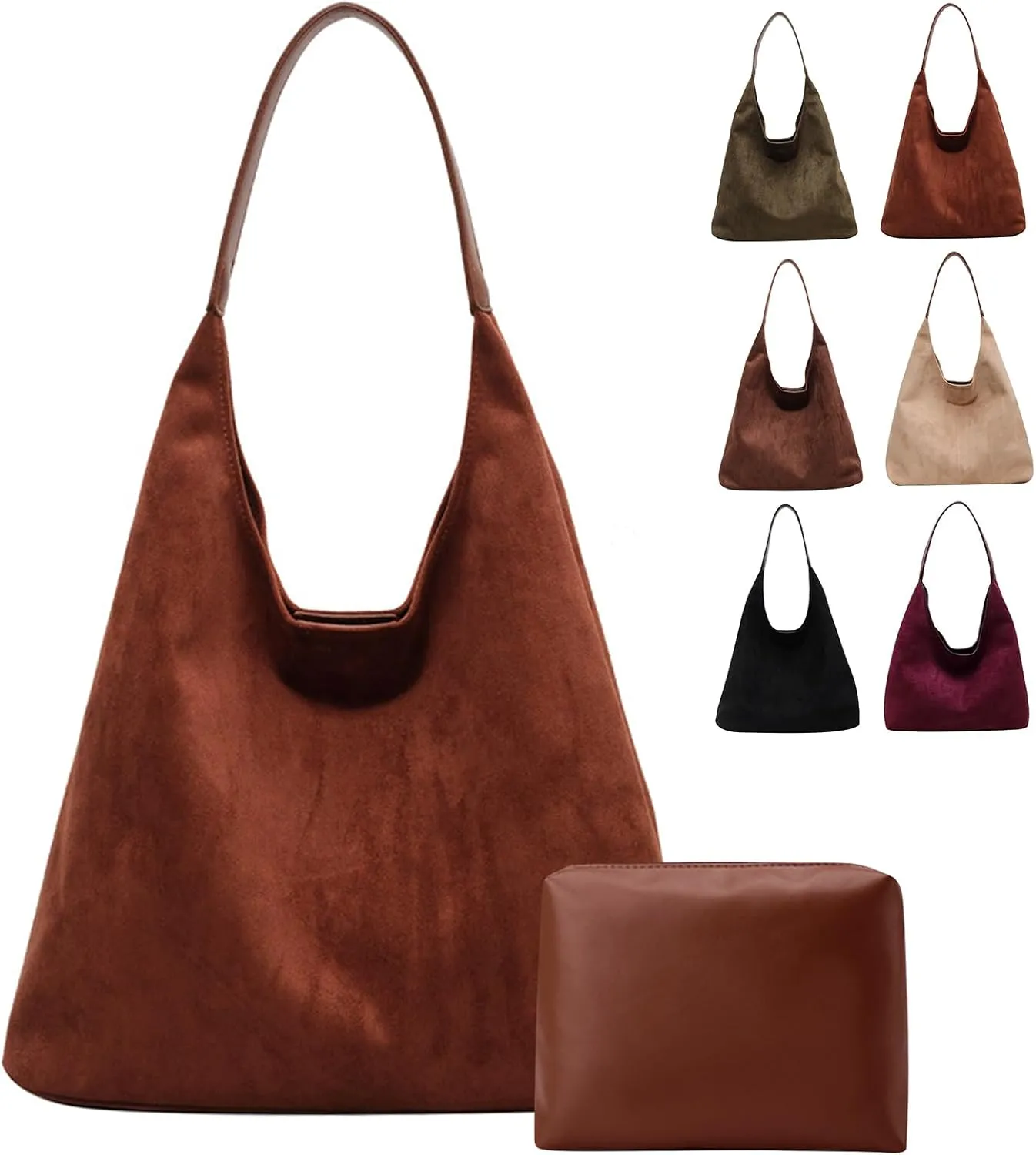 Suede Tote Bag for Women Hobo Bags Large Capacity Top Handle Bag Shoulder Bag,Premium Faux Suede Material