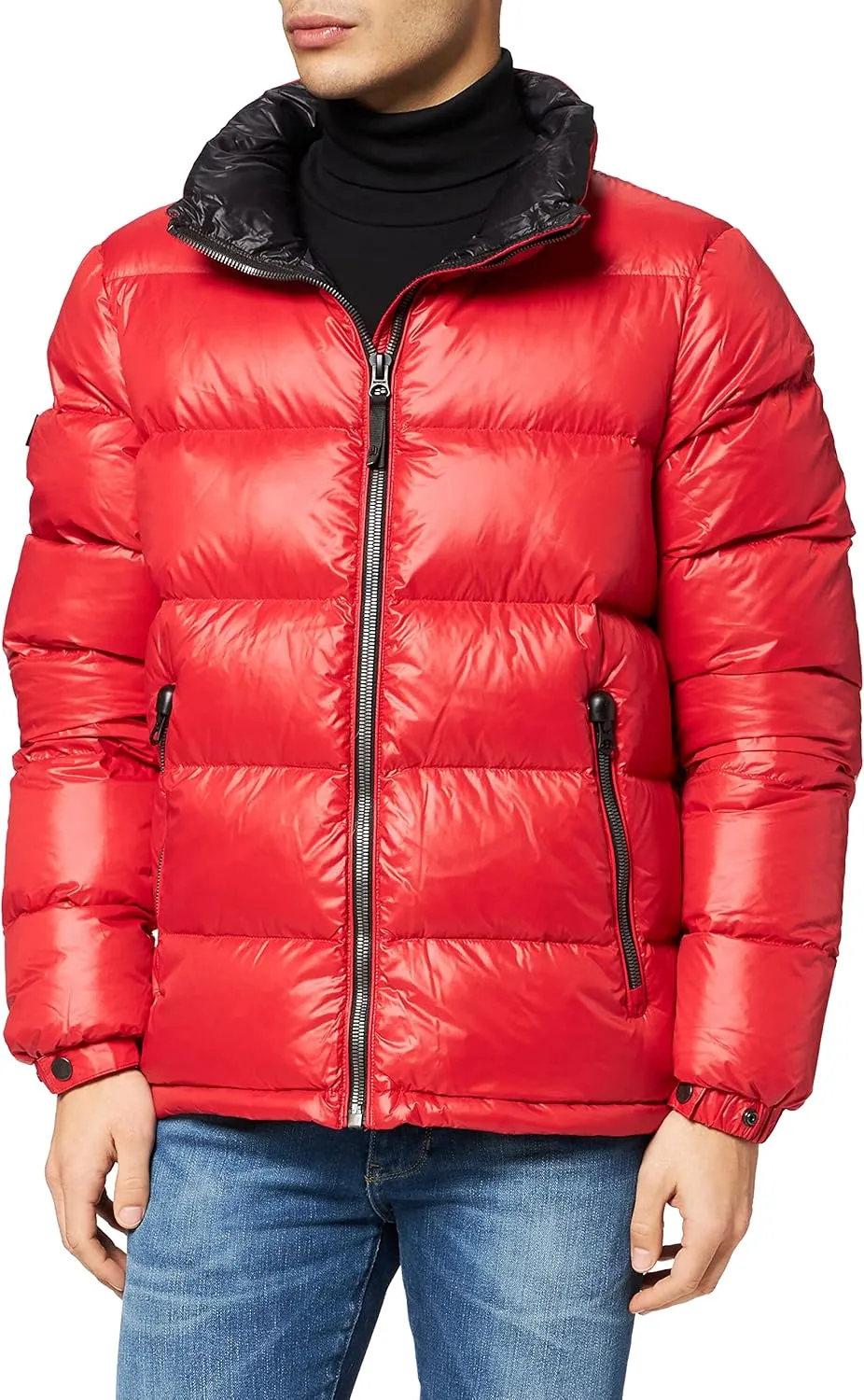 Superdry Mens Alpine Luxe Down Jacket, Relaxed Fit, Feather Filling High Risk Red Size Xl