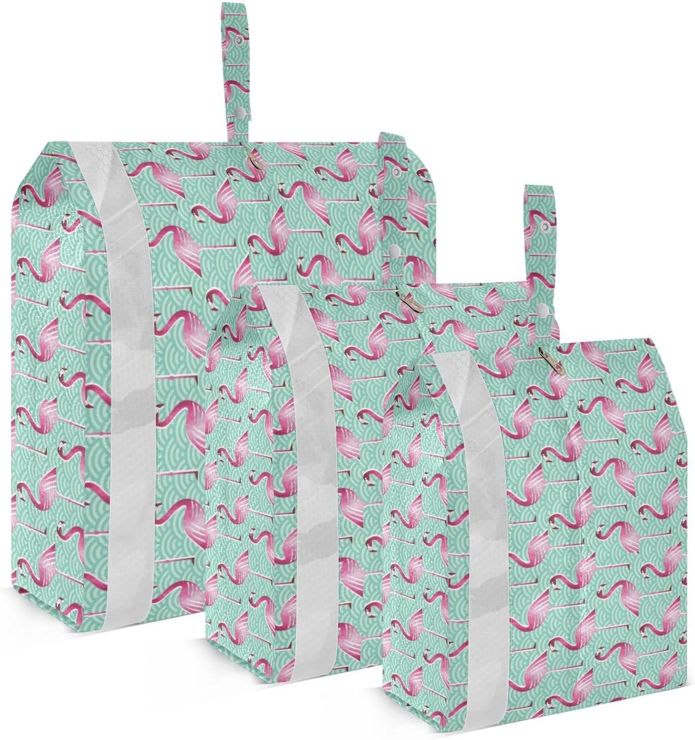 Swan Pink Flamingo Packing Cubes Set of 3, Lightweight Travel Luggage Organizers Foldable Bags for Easy Packing and Organization