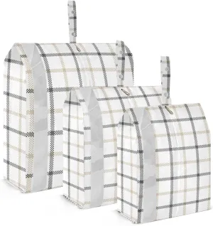 Tartan Plaid Pattern Packing Cubes Set of 3, Lightweight Travel Luggage Organizers Foldable Bags for Easy Packing and Organization