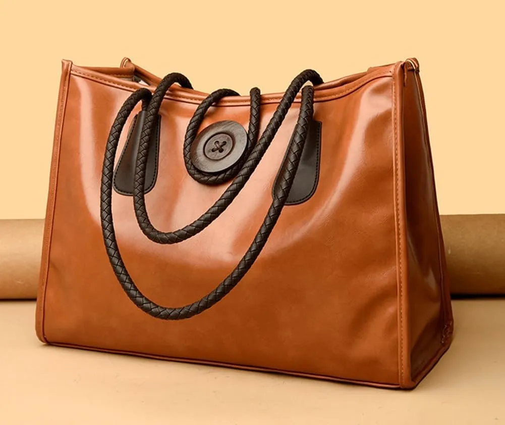 Tote Bag for Women Large Vegan Leather Shoulder Bags Retro Satchel and Purse Stylish Handbag Dating Work Shopping