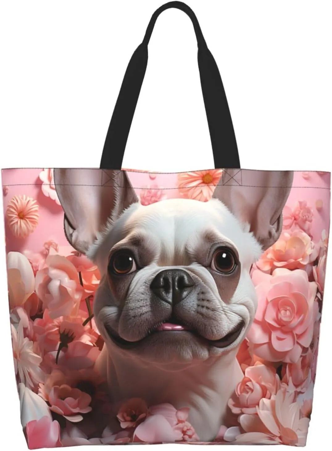 Tote Bag for Women Reusable Grocery Bag Shopping Bag Purple and Pattern Tote Bags Handbag Foldable Shoulder Bag