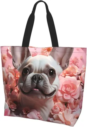 Tote Bag for Women Reusable Grocery Bag Shopping Bag Purple and Pattern Tote Bags Handbag Foldable Shoulder Bag