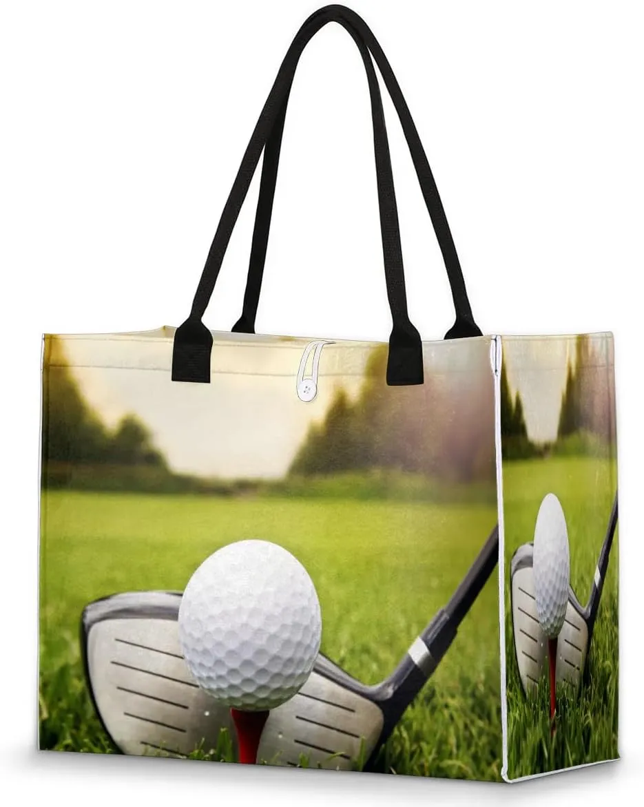 Tote Bag for Women Sport Golf Club Large Beach Bag Reusable Grocery Bags Tote Bag for Work Shopping Travel Beach