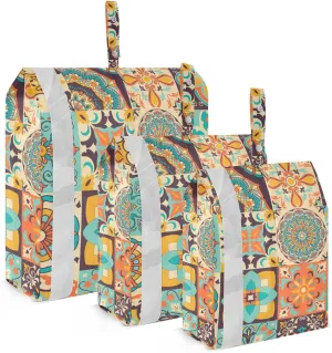 Traditional Talavera Ceramic Packing Cubes Set of 3, Lightweight Travel Luggage Organizers Foldable Bags for Easy Packing and Organization