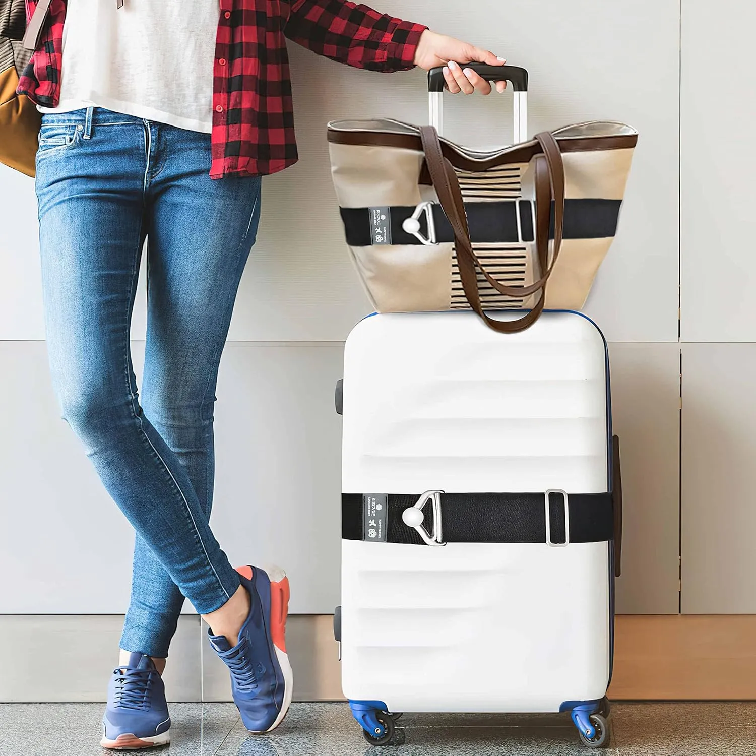 Travel Belt for Luggage, 3PCS Luggage Strap,Luggage Straps Over Handle for Carry On Bag -Adjustable Add a Bag Luggage Belt,Airport Travel Accessories for Women & Men