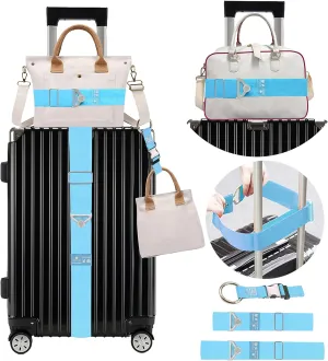 Travel Belt for Luggage, 3PCS Luggage Strap,Luggage Straps Over Handle for Carry On Bag -Adjustable Add a Bag Luggage Belt,Airport Travel Accessories for Women & Men