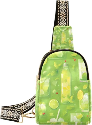 Trendy Cartoon Personalized Ice Juice Fluorescent Green travel fanny pack leather bag purses for women for hiking