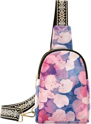 trendy Cherry Blossom with A Gradient body fanny packs anti-theft shoulder fanny pack for hiking
